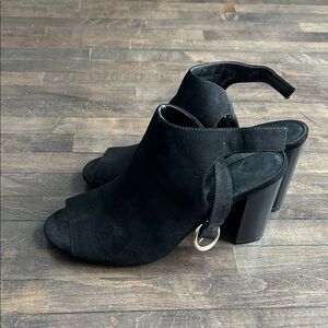 Windsor Black Open-Toe Block Heels